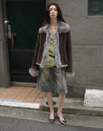 Fireladyfur Women's Shearling Coat - Imported Merino Wool Patchwork Fox Fur Collar Florence - variant_title