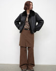 Fireladyfur Women's Shearling Coat - Motorcycle Style Tuscan Wool Short Jacket - variant_title