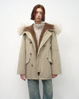 Fireladyfur Women's Shearling Lined Down Parka with Raccoon Fur Collar hood"Coastal Highway II" - variant_title
