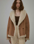 Fireladyfur Women's Short Reversible Vegan Shearling Jacket "Bella Poetry" - variant_title
