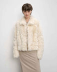 Fireladyfur Women's Soft & Warm Short Wool Sheepskin Coat“Blackmoon Berlin” - variant_title