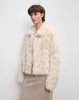 Fireladyfur Women's Soft & Warm Short Wool Sheepskin Coat“Blackmoon Berlin” - variant_title