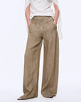 Fireladyfur Women's Stand - up Silhouette Double Waist Linen Trousers"Berlin Street" - variant_title