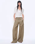 Fireladyfur Women's Stand - up Silhouette Double Waist Linen Trousers"Berlin Street" - variant_title