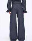 Fireladyfur Women's Stand - up Silhouette Double Waist Linen Trousers"Berlin Street" - variant_title