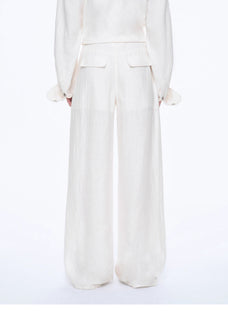 Fireladyfur Women's Stand - up Silhouette Double Waist Linen Trousers"Berlin Street" - variant_title