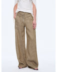 Fireladyfur Women's Stand - up Silhouette Double Waist Linen Trousers"Berlin Street" - variant_title
