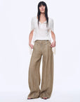 Fireladyfur Women's Stand - up Silhouette Double Waist Linen Trousers"Berlin Street" - variant_title