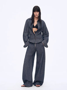 Fireladyfur Women's Stand - up Silhouette Double Waist Linen Trousers"Berlin Street" - variant_title