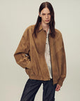 Fireladyfur Women's Suede Top - Grain Sheepskin Leather Jacket - variant_title