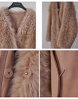 Fireladyfur Women's Tuscan Sheepskin Winter Coat“Peach Oolong” - variant_title