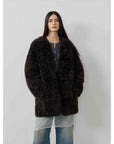 Fireladyfur Women's Tuscan Sheepskin Winter Coat“Peach Oolong” - variant_title
