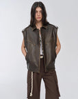 Fireladyfur Women's Two - Way Genuine Leather Jacket with Removable Sleeves"Barn Feelings" - variant_title