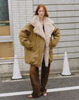 Fireladyfur Women's Winter Goose Down Coat with Tuscan wool"Modern Introduction" - variant_title