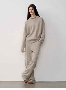 Fireladyfur Women's Wool Knit Hooded Set"Urban One" - variant_title