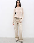 "Flare Mark" Retro all - season slim - fit versatile floor - length washed flared jeans - variant_title