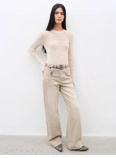 "Flare Mark" Retro all - season slim - fit versatile floor - length washed flared jeans - variant_title