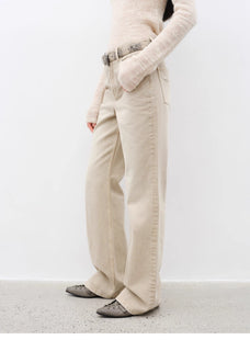 "Flare Mark" Retro all - season slim - fit versatile floor - length washed flared jeans - variant_title