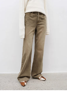 "Flare Mark" Retro all - season slim - fit versatile floor - length washed flared jeans - variant_title
