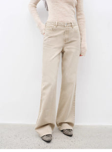 "Flare Mark" Retro all - season slim - fit versatile floor - length washed flared jeans - variant_title