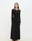 "Floating Lights on the Sea" Adjustable Waist Pleated Straight Skirt - variant_title