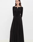 "Floating Lights on the Sea" Adjustable Waist Pleated Straight Skirt - variant_title