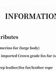 Florence Merino shearling fox fur collar coat materials information