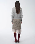 "Flowers and Her" irregular hand - embroidered sequin skirt - variant_title