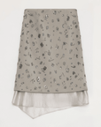 "Flowers and Her" irregular hand - embroidered sequin skirt - variant_title