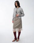 "Flowers and Her" irregular hand - embroidered sequin skirt - variant_title