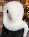 Fox Fur Hat Scarf Snow Hat Women Autumn Winter Warm High - end Double - sided Thickened Plush Earmuff Hat - variant_title