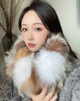 Fox fur scarf autumn and winter thickened warm pullover neck scarf - variant_title