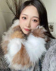 Fox fur scarf autumn and winter thickened warm pullover neck scarf - variant_title