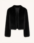 Free Spirit Black SagaFurs fox fur and leather coat product view