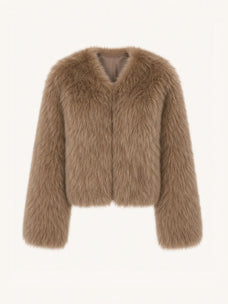 Free Spirit Mocha SagaFurs fox fur and leather coat product view