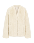 Freezing Point Rum classic white Italian Toscana shearling coat product cutout