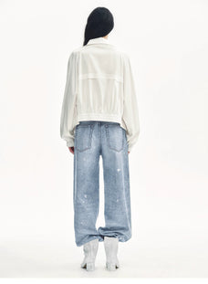 "Front Page Daily" drawstring raglan sleeve straight collar jacket summer - variant_title