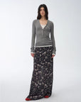 "Gallery Dusse" Vintage Print Straight Draped Skirt - variant_title