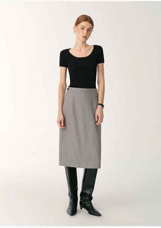 German Yangtze machine washable wool round neck slim short sleeve top for women - variant_title