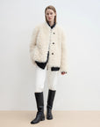 "Ghost Horse Girl" merino curly sweetheart collar straight fur coat - variant_title