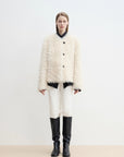 "Ghost Horse Girl" merino curly sweetheart collar straight fur coat - variant_title