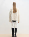 "Ghost Horse Girl" merino curly sweetheart collar straight fur coat - variant_title