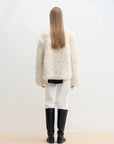 Ghost Horse Girl off-white curly shearling coat, back view