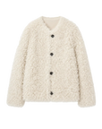 Ghost Horse Girl off-white Merino curly shearling coat product cutout