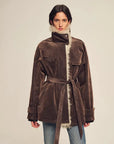 Firelady Fur Glacier Traveler dark brown goose down parka without shearling collar