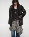 Goatskin simple and versatile retro suit - style leather windbreaker jacket "Fashionable Kosi" - variant_title