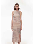 "Half Summer Ball" Fine Wool Blend Sleeveless Slit Long Knit Dress - variant_title