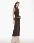 "Half Summer Ball" Fine Wool Blend Sleeveless Slit Long Knit Dress - variant_title