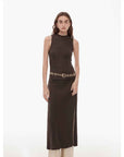 "Half Summer Ball" Fine Wool Blend Sleeveless Slit Long Knit Dress - variant_title