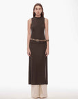 "Half Summer Ball" Fine Wool Blend Sleeveless Slit Long Knit Dress - variant_title